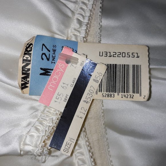 Warner's Slip Vintage 80s Perfect Measure Long Silky Lace Beaded Medium USA Made - Picture 9 of 9